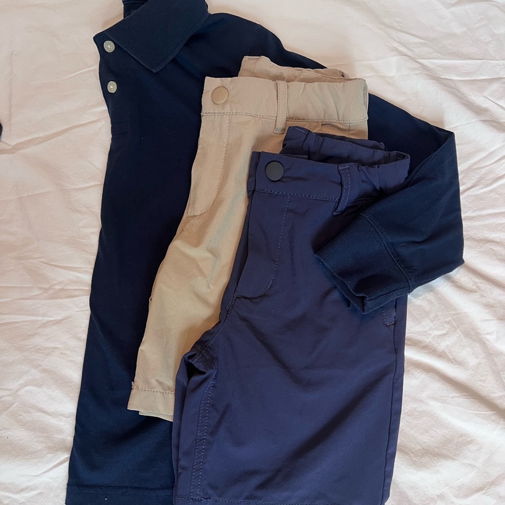 Boys Navy Polo & Shorts Set with Navy and Khaki Shorts Boys Small (6/7) Uniforms